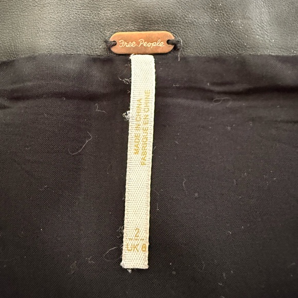 Free People Black Faux Leather Front-Zip Mini Skirt - Picture 5 of 5